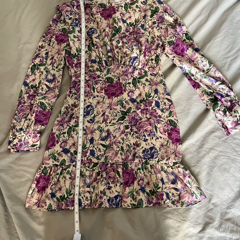 Zara Floral Long Sleeve Dress size small